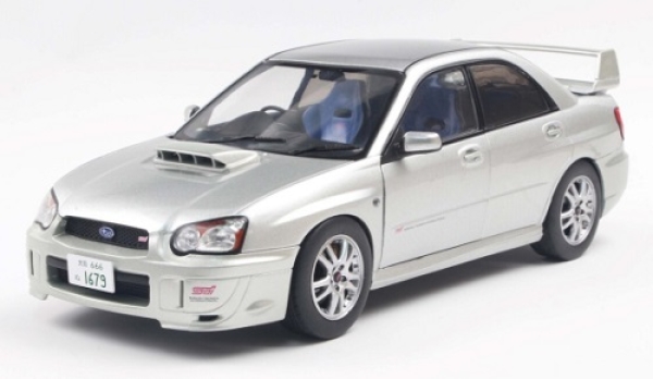 421186542 Subaru Impreza WRX STI 2004 silver metallic 1:18